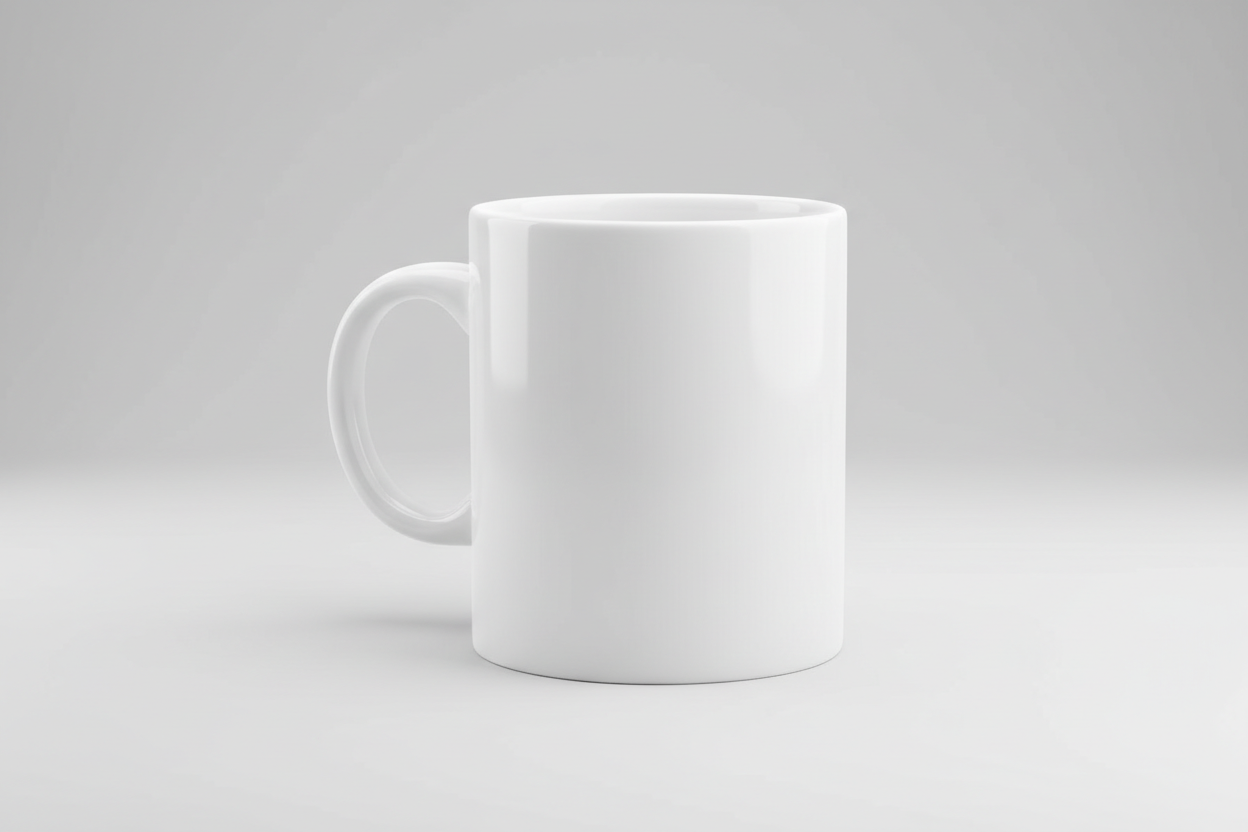12oz white blank coffee mug